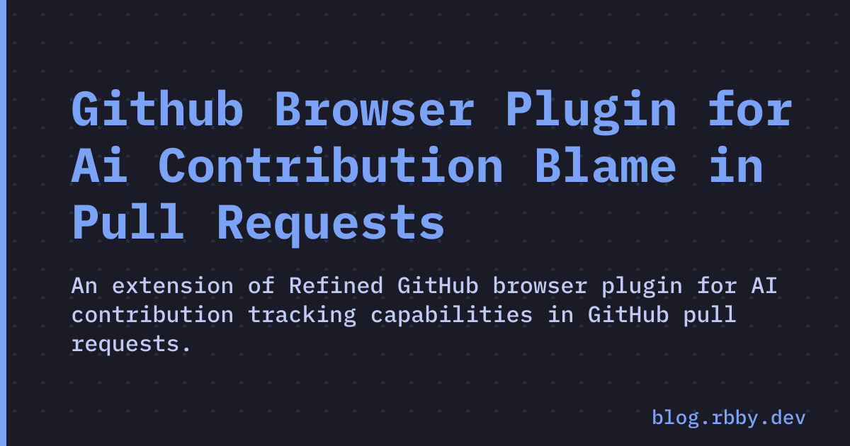 Github Browser Plugin for Ai Contribution Blame in Pull Requests